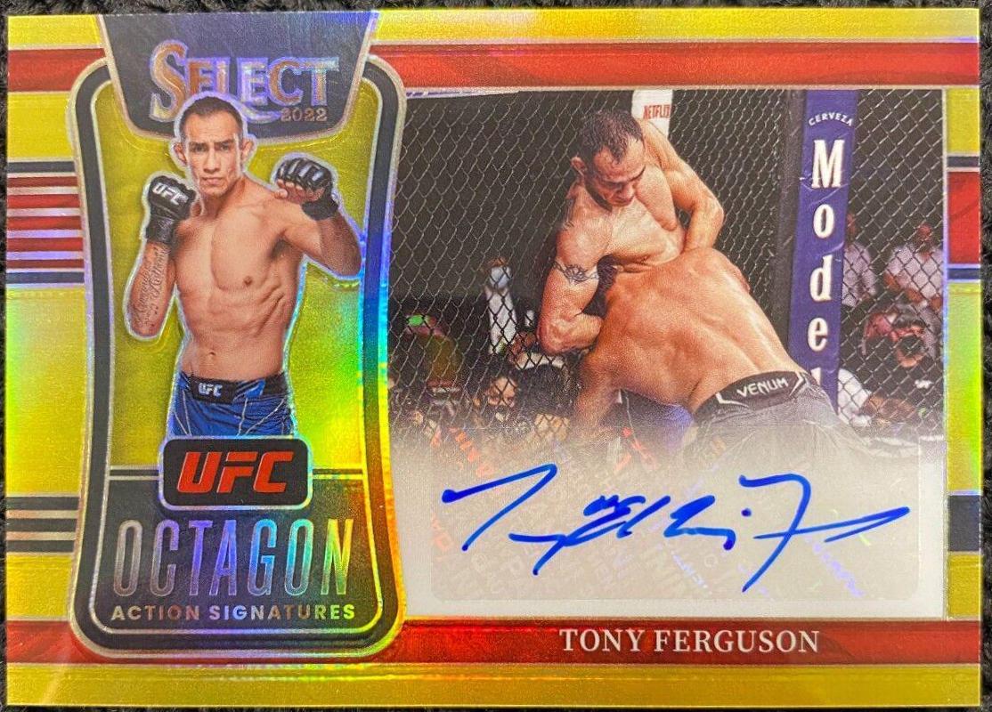 Tony Ferguson 2022 Panini Select UFC Octagon Action Signatures #3 Gold