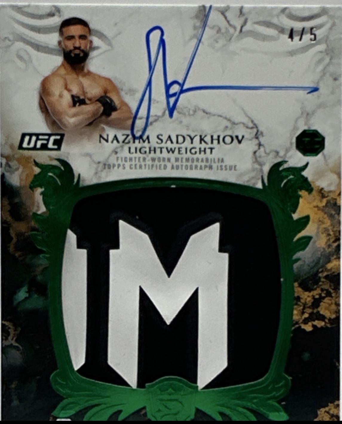 Nazim Sadykhov 2025 Topps Royalty UFC Rookie Relic Autographs #RRA-NS Gold