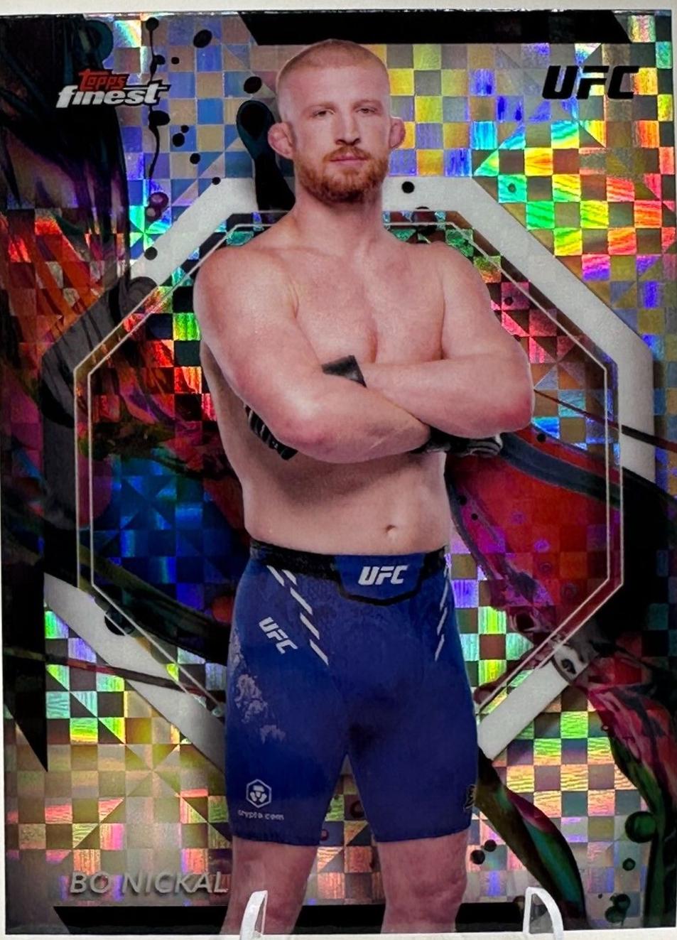 Bo Nickal 2024 Topps Finest UFC Base Common #95 Checkerboard Refractor