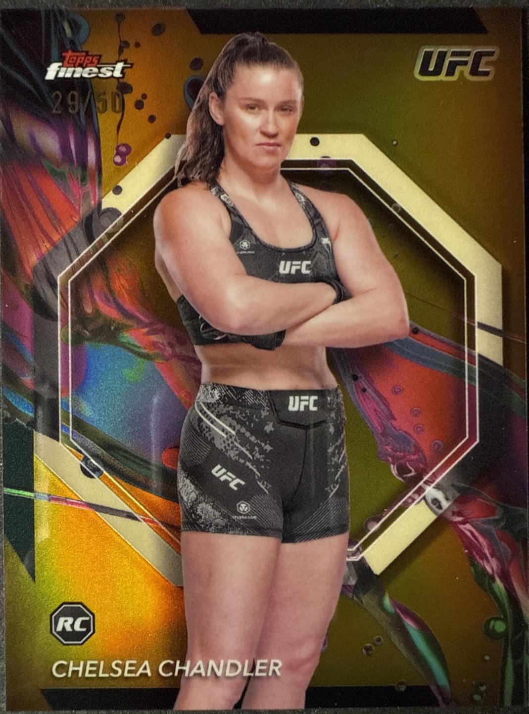 Chelsea Chandler 2024 Topps Finest UFC Base Common #32 Gold Refractor