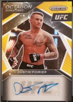Dustin Poirier 2021 Panini Prizm UFC Octagon Signatures #8 Gold