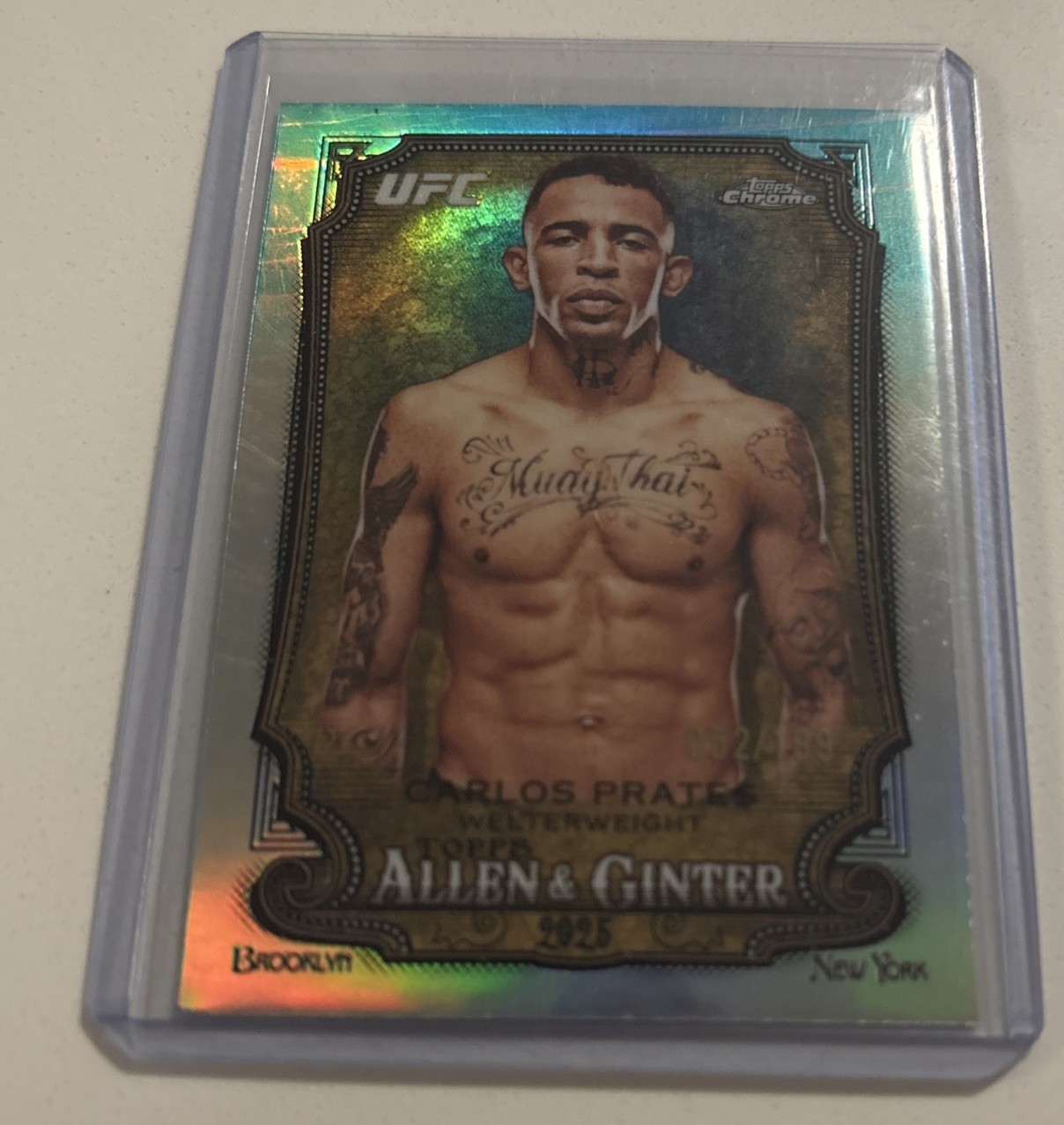 Carlos Prates 2026 Topps Chrome UFC Allen & Ginter #AG-11 Aqua Refractor
