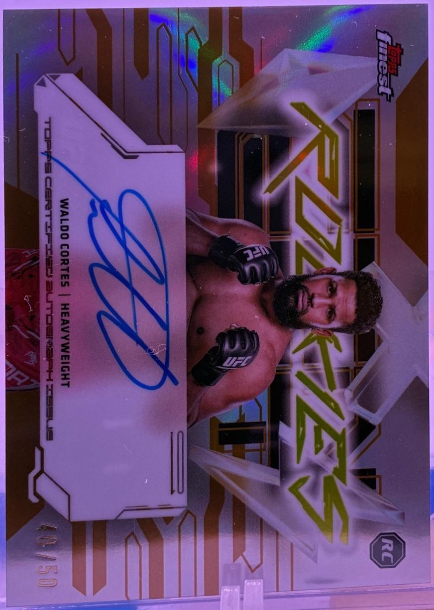 Waldo Cortes Acosta 2025 Topps Finest UFC Finest Rookie Autographs #FRA-WA Gold Refractor