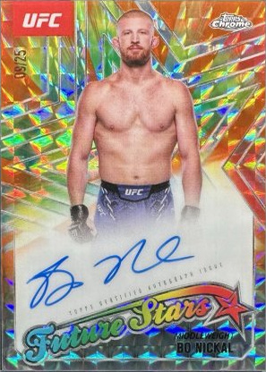 Bo Nickal 2025 Topps Chrome UFC Future Stars Autographs #FSA-BN Geometric Black Refractor