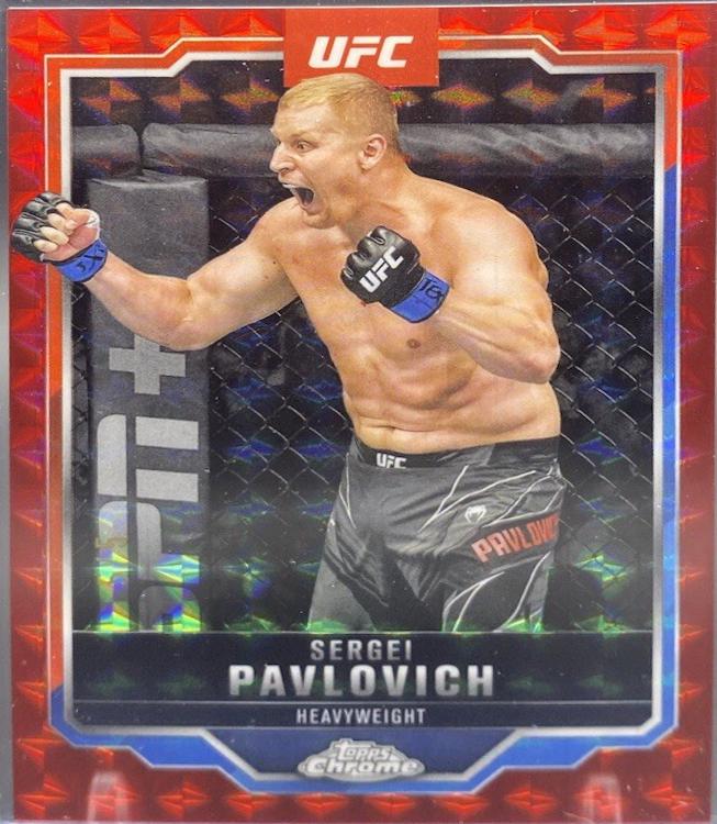 Sergei Pavlovich 2025 Topps Chrome UFC Base #148 Red Refractor