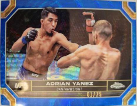 Adrian Yanez 2024 Topps Chrome UFC Base #2 Blue Wave Refractor
