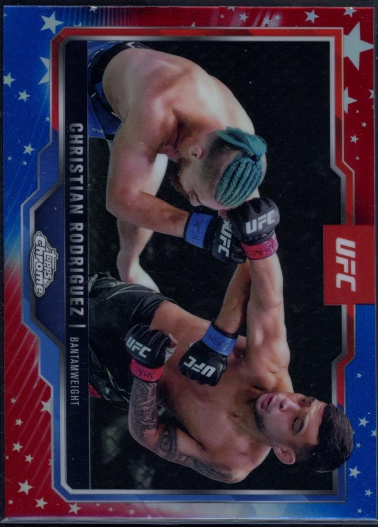 Christian Rodriguez 2025 Topps Chrome UFC Base #106 Red & Blue Refractor