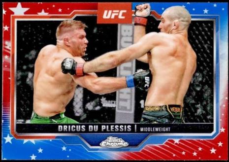 Dricus Du Plessis 2025 Topps Chrome UFC Base #137 Red & Blue Refractor