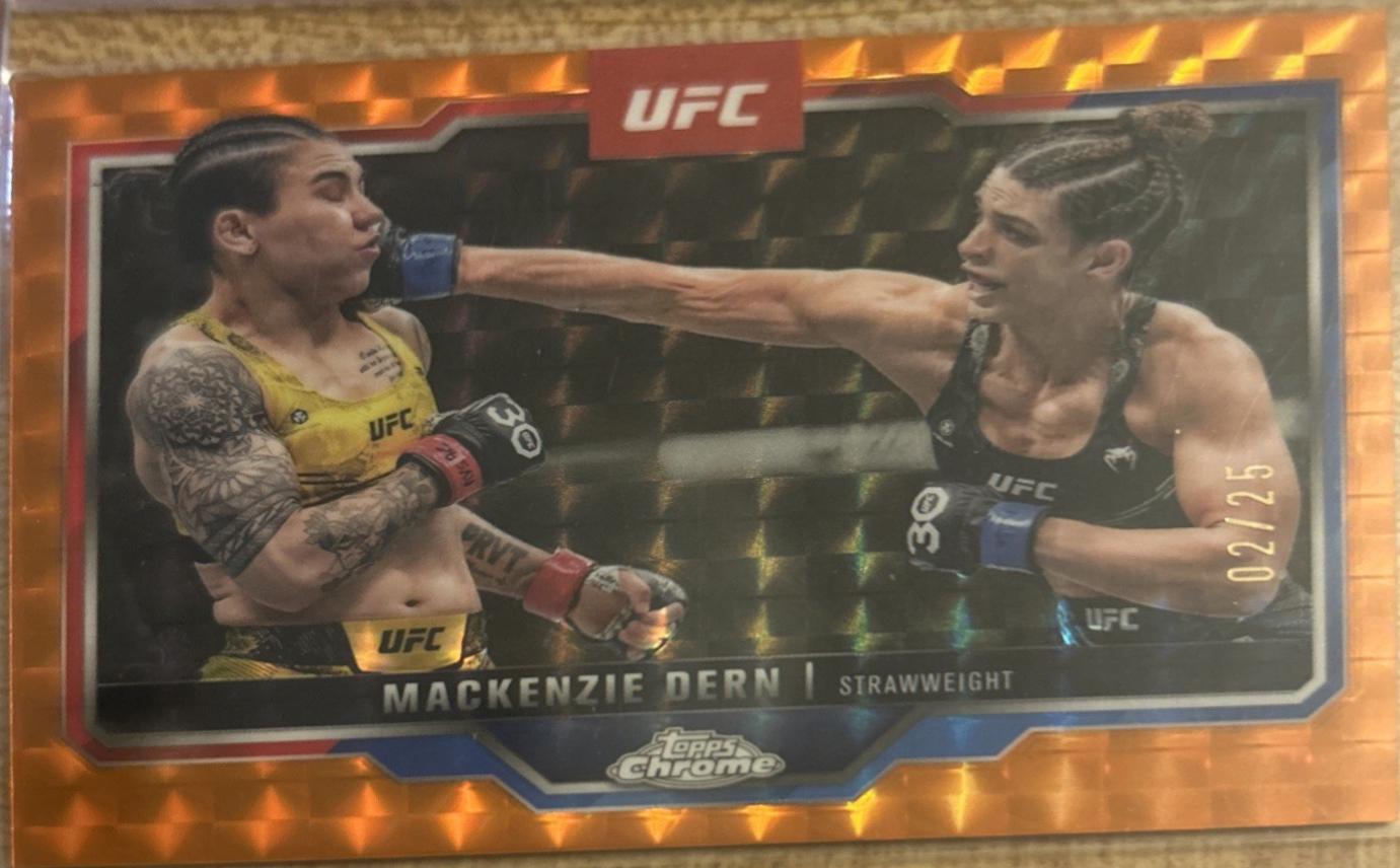 Mackenzie Dern 2025 Topps Chrome Sapphire UFC Base Sapphire #183 Orange Sapphire