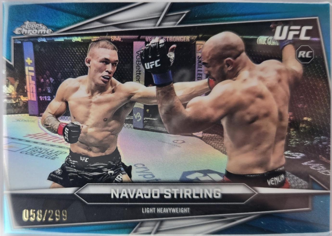 Navajo Stirling 2026 Topps Chrome UFC Base #154 Blue Refractor