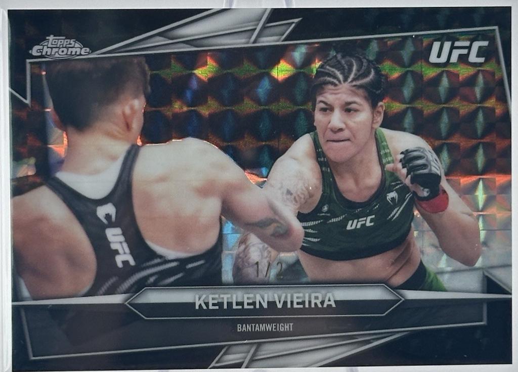 Ketlen Vieira 2026 Topps Chrome UFC Base #198 Black Geometric Refractor