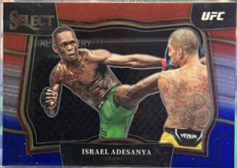 Israel Adesanya 2023 Panini Select UFC Octagonside #270 Red Blue Prizm