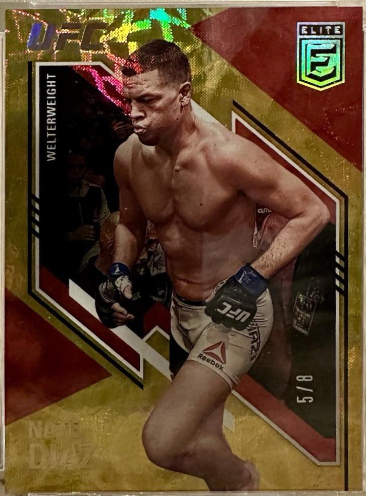 Nate Diaz 2021 Panini Chronicles UFC Base Elite #158 Asia Gold