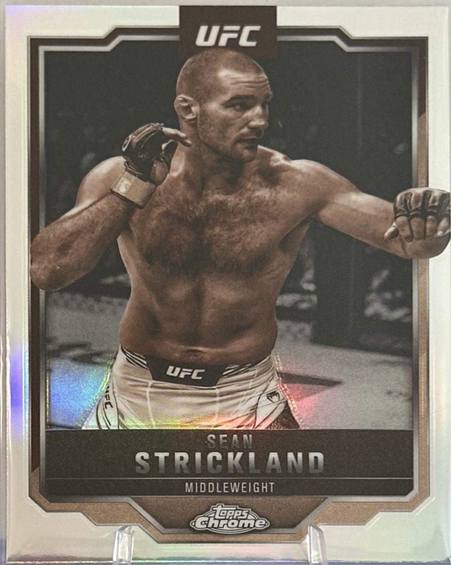 Sean Strickland 2025 Topps Chrome UFC Base #74 Sepia Refractor