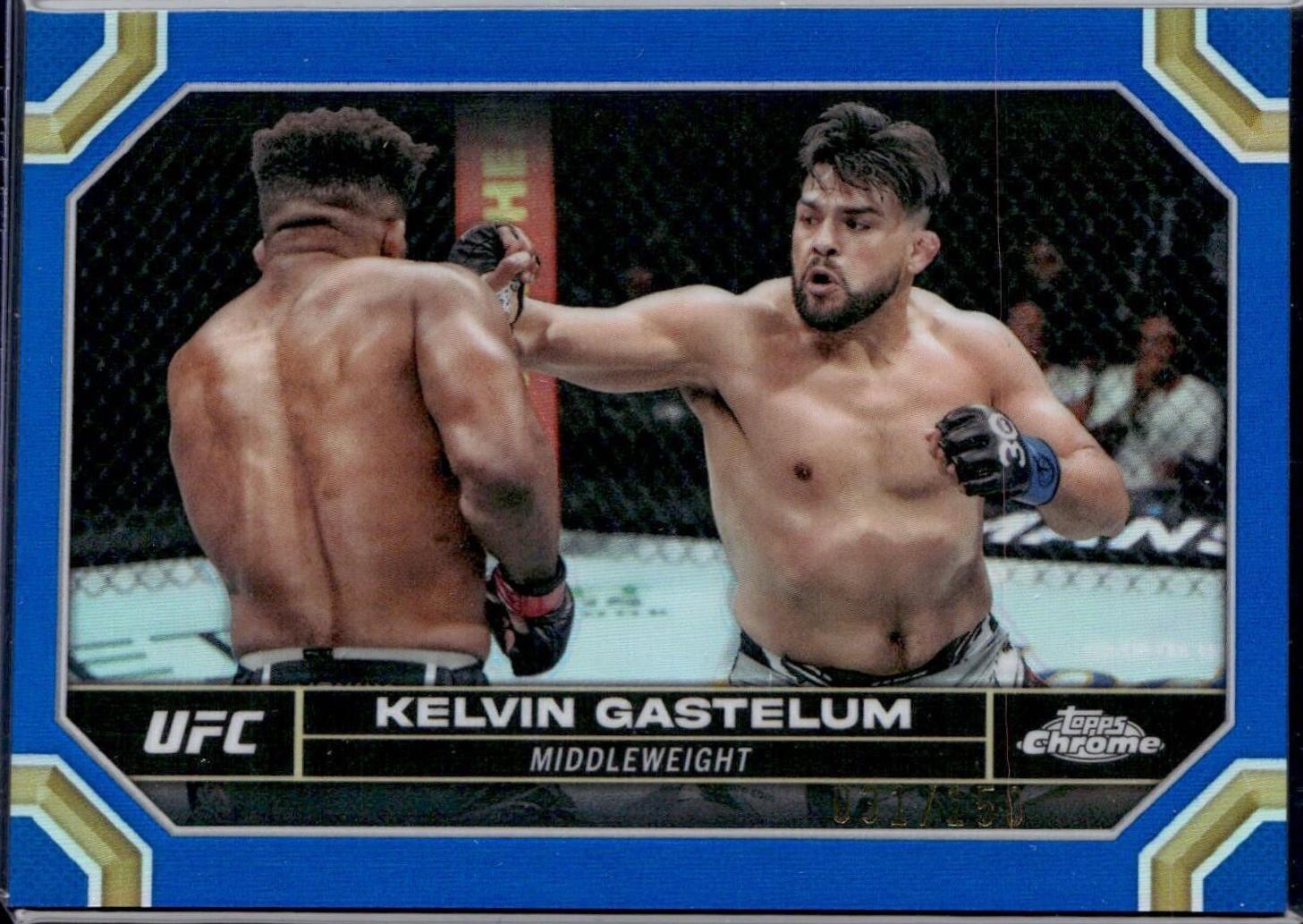 Kelvin Gastelum 2024 Topps Chrome UFC Base #110 Blue Refractor