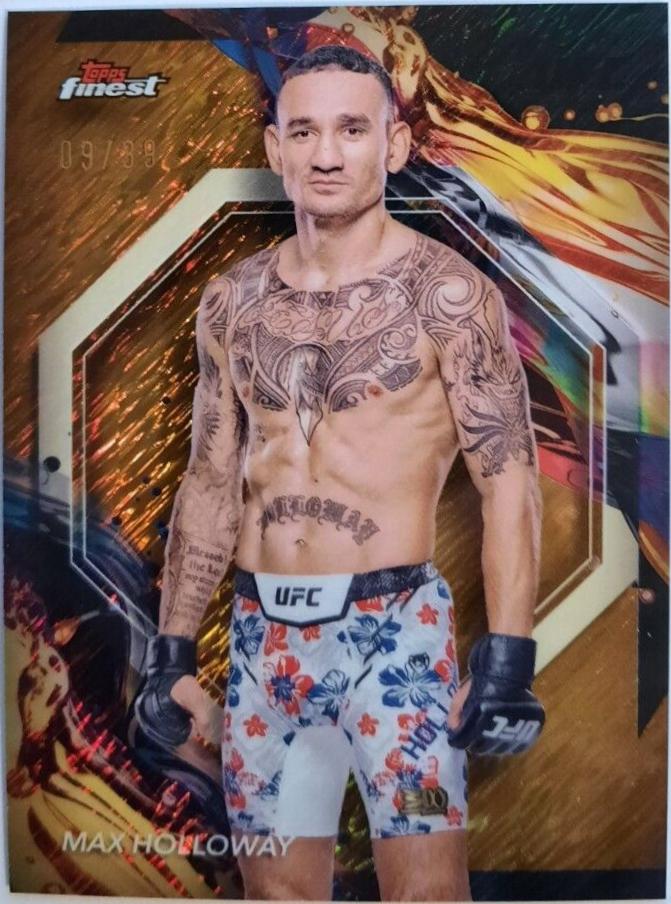 Max Holloway 2024 Topps Finest UFC Base Uncommon #181 Gold Shimmer Refractor