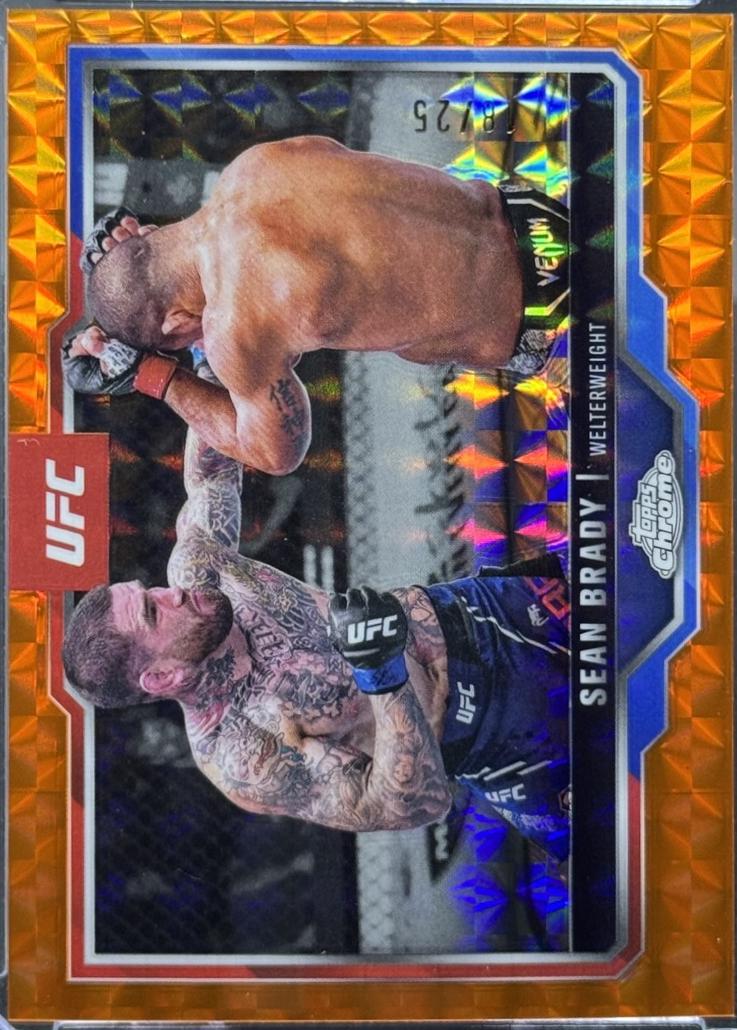 Sean Brady 2025 Topps Chrome UFC Base #173 Orange Geometric Refractor