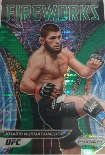 Khabib Nurmagomedov 2022 Panini Prizm UFC Fireworks #5 Green Pulsar