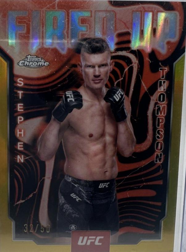 Stephen Thompson 2025 Topps Chrome UFC Fired Up #FUP-7 Gold Refractor