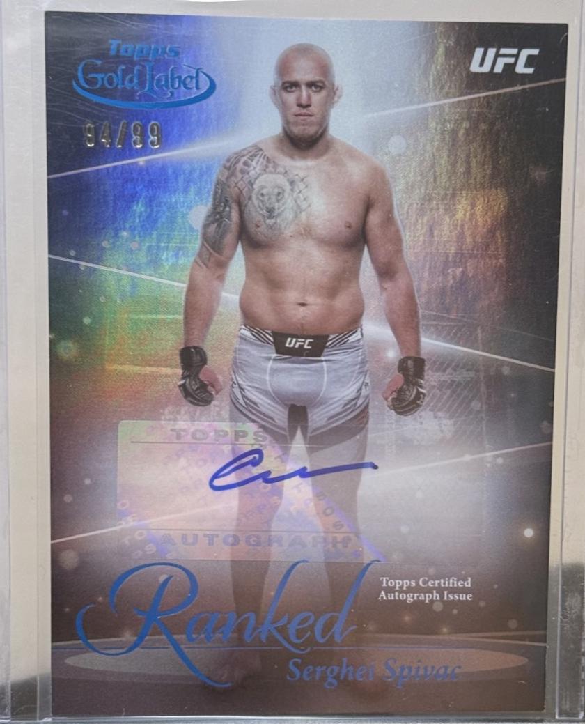 Serghei Spivac 2024 Topps Gold Label UFC Ranked Ink #RIK-SSP Blue