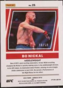 Bo Nickal 2023 Panini Donruss Optic UFC Dominators #25 Purple Velocity