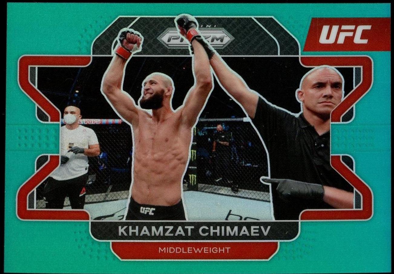 Khamzat Chimaev 2022 Panini Prizm UFC Base #94 Teal