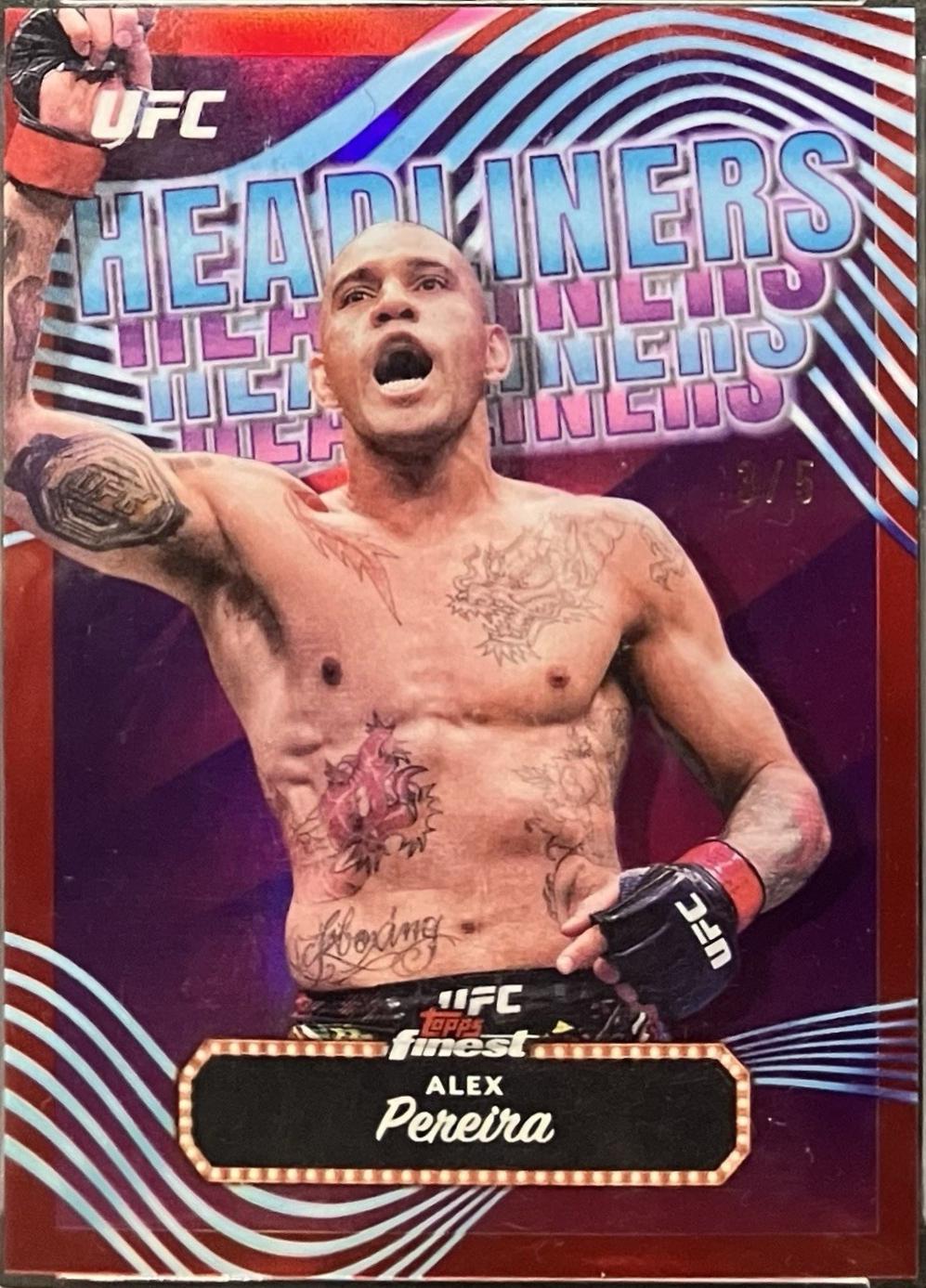 Alex Pereira 2024 Topps Finest UFC Headliners #HDL-7 Red Refractor