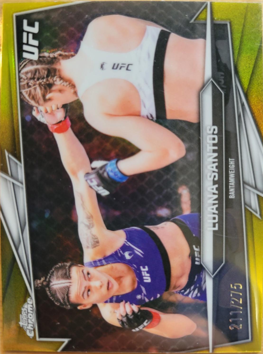 Luana Santos 2026 Topps Chrome UFC Base #167 Yellow Refractor
