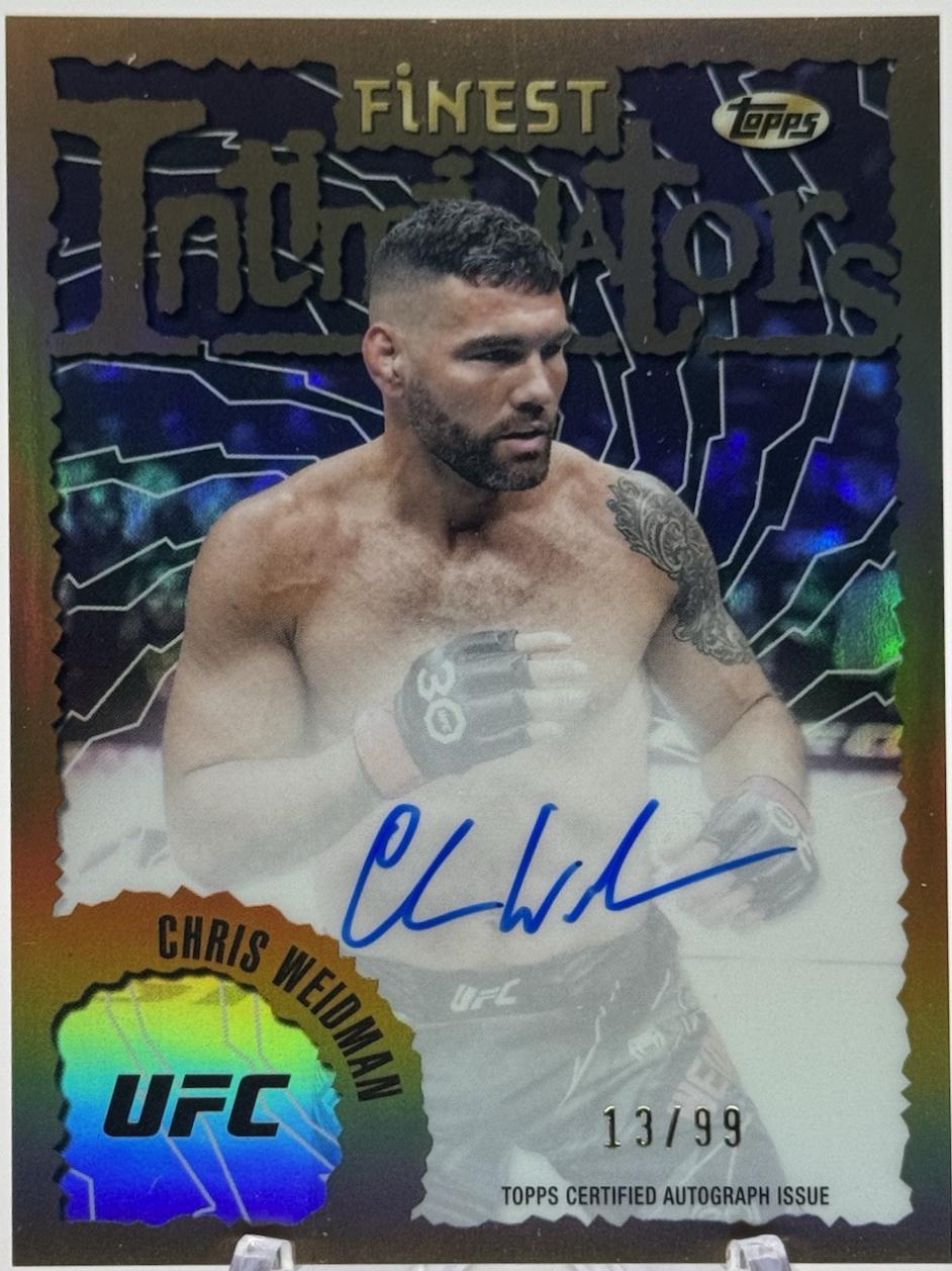 Chris Weidman 2024 Topps Finest UFC Intimidators Autographs #IA-CWN Gold Refractor