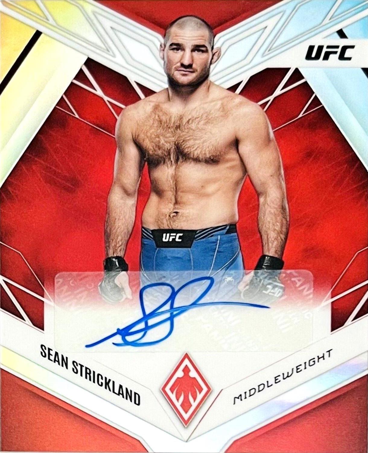 Sean Strickland 2023 Panini Chronicles UFC Phoenix Autographs #24 Red