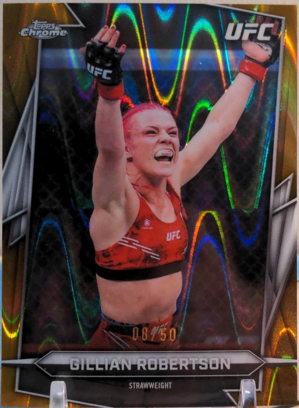 Gillian Robertson 2026 Topps Chrome UFC Base #136 Gold Refractor