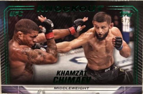 Khamzat Chimaev 2024 Topps Knockout UFC Base #4 Emerald