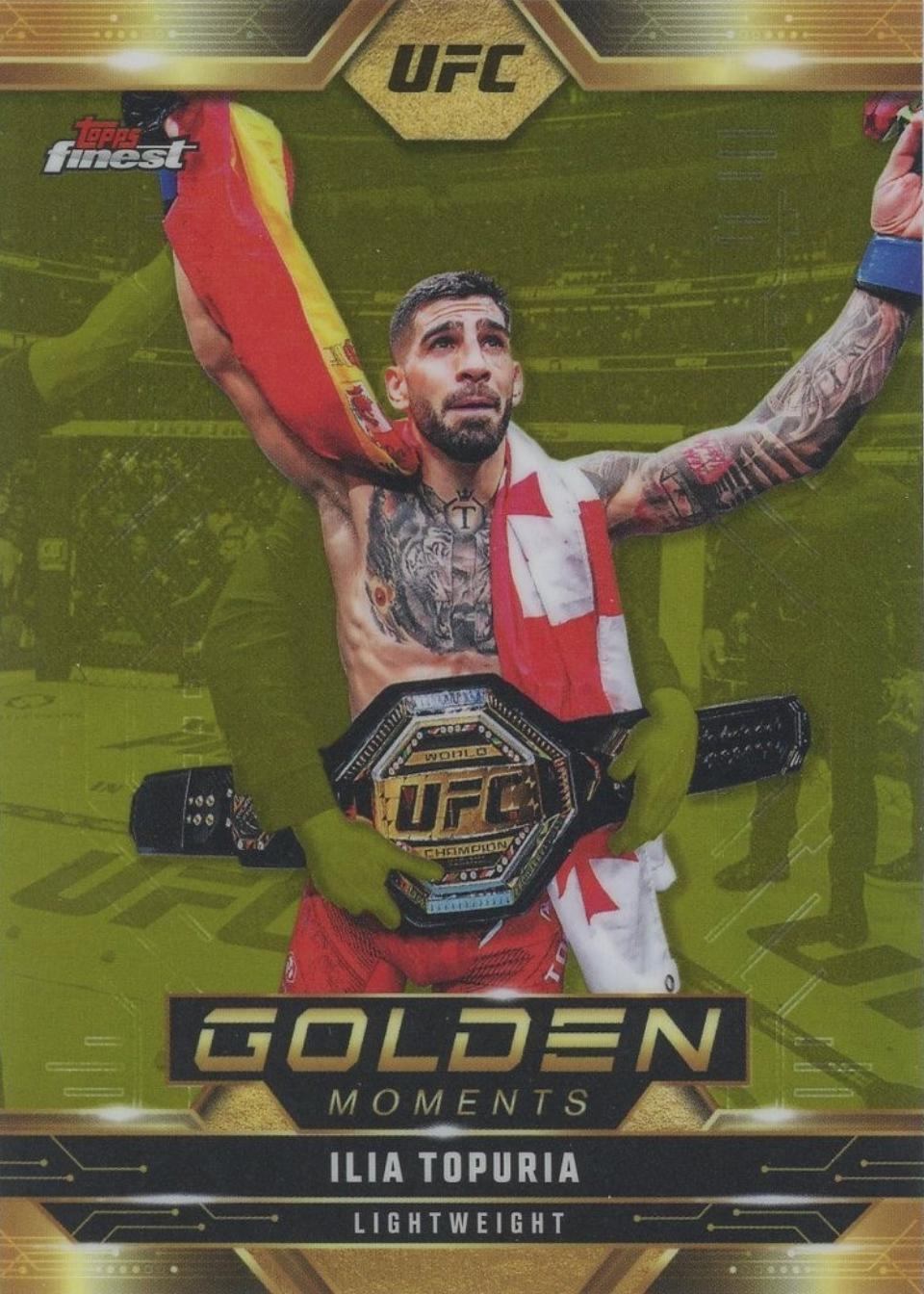 Ilia Topuria 2025 Topps Finest UFC Golden Moments #GM-16 Refractor