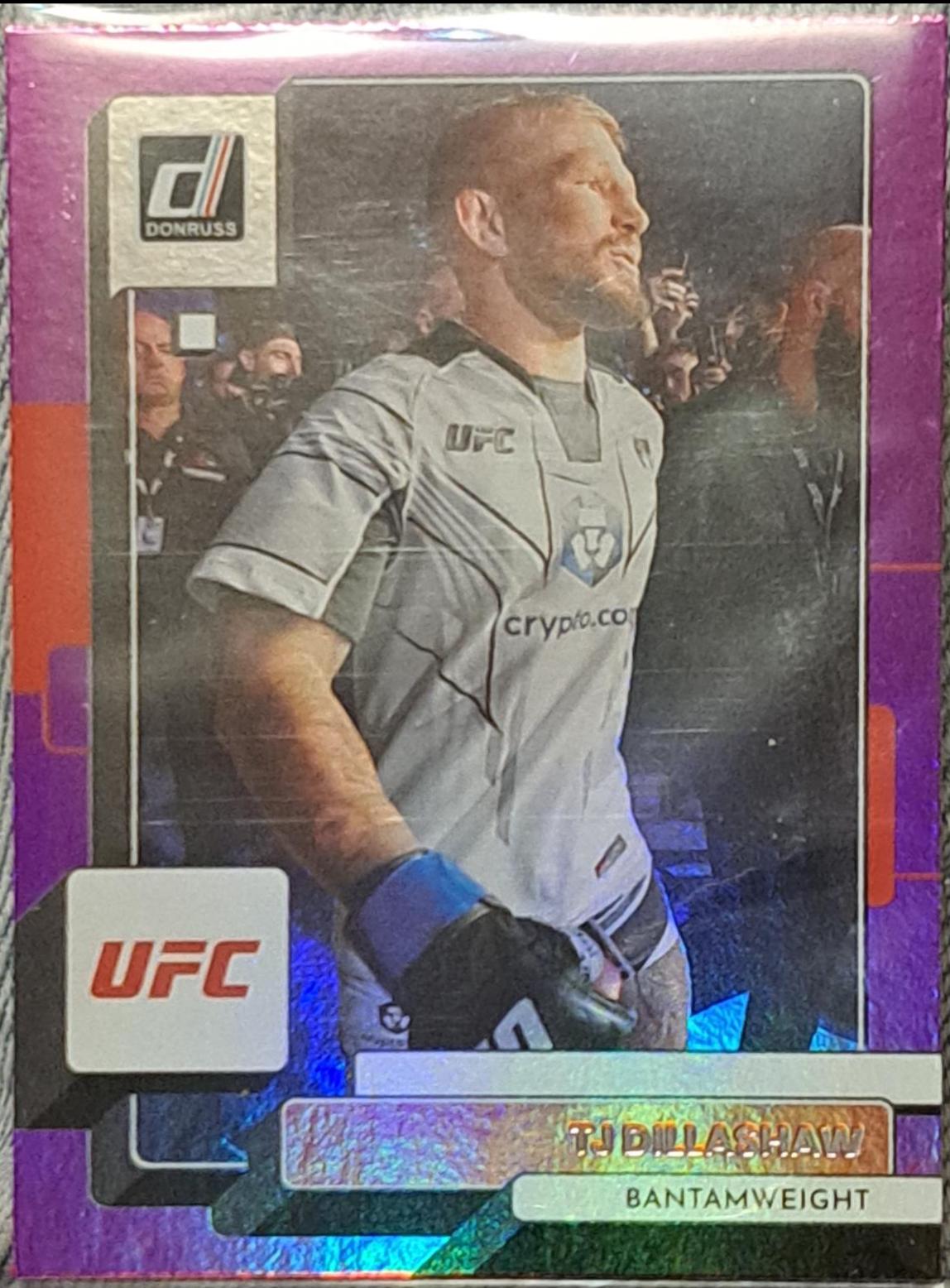 TJ Dillashaw 2023 Panini Donruss UFC Base #11 Purple Flood