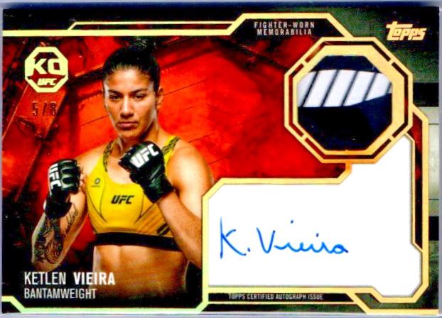 Ketlen Vieira 2025 Topps Knockout UFC Knockout Autograph Relics #KAR-KV Platinum