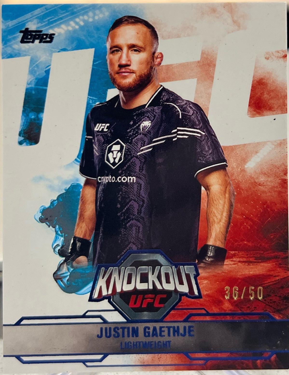 Justin Gaethje 2025 Topps Knockout UFC Base #88 Blue