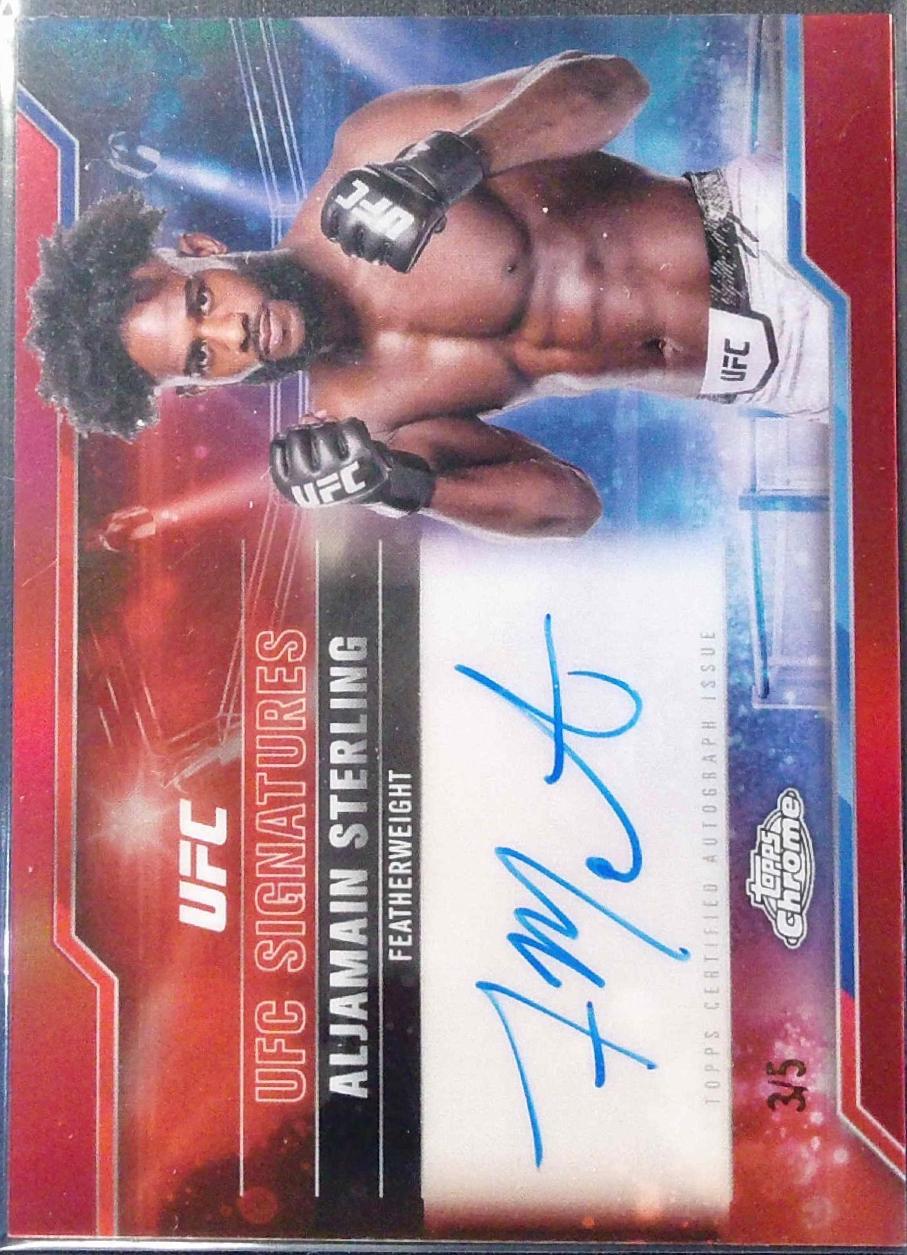 Aljamain Sterling 2025 Topps Chrome UFC UFC Signatures #SIG-AS Red Refractor