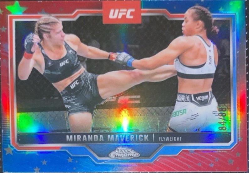 Miranda Maverick 2025 Topps Chrome UFC Base #5 Red White Blue Refractor