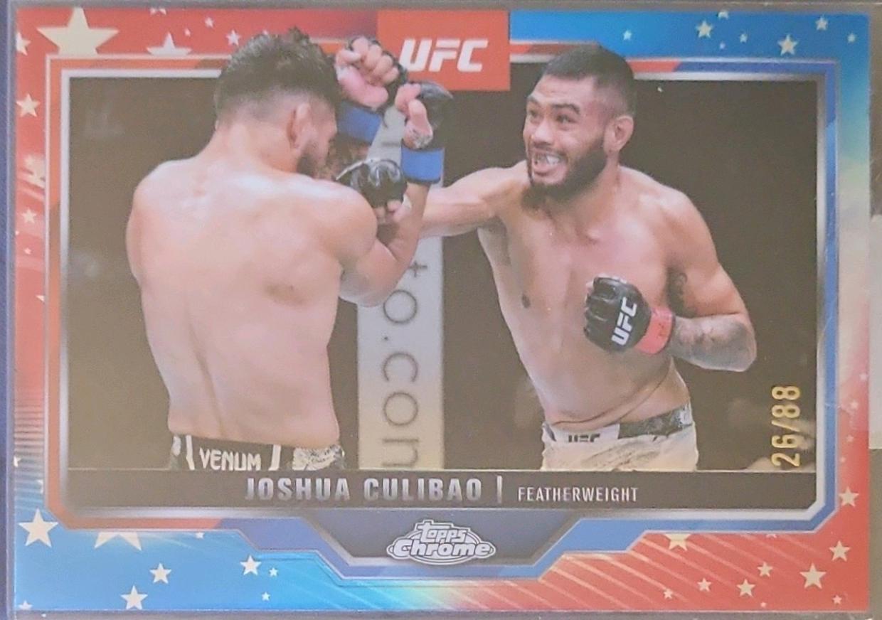 Joshua Culibao 2025 Topps Chrome UFC Base #73 Red White Blue Refractor