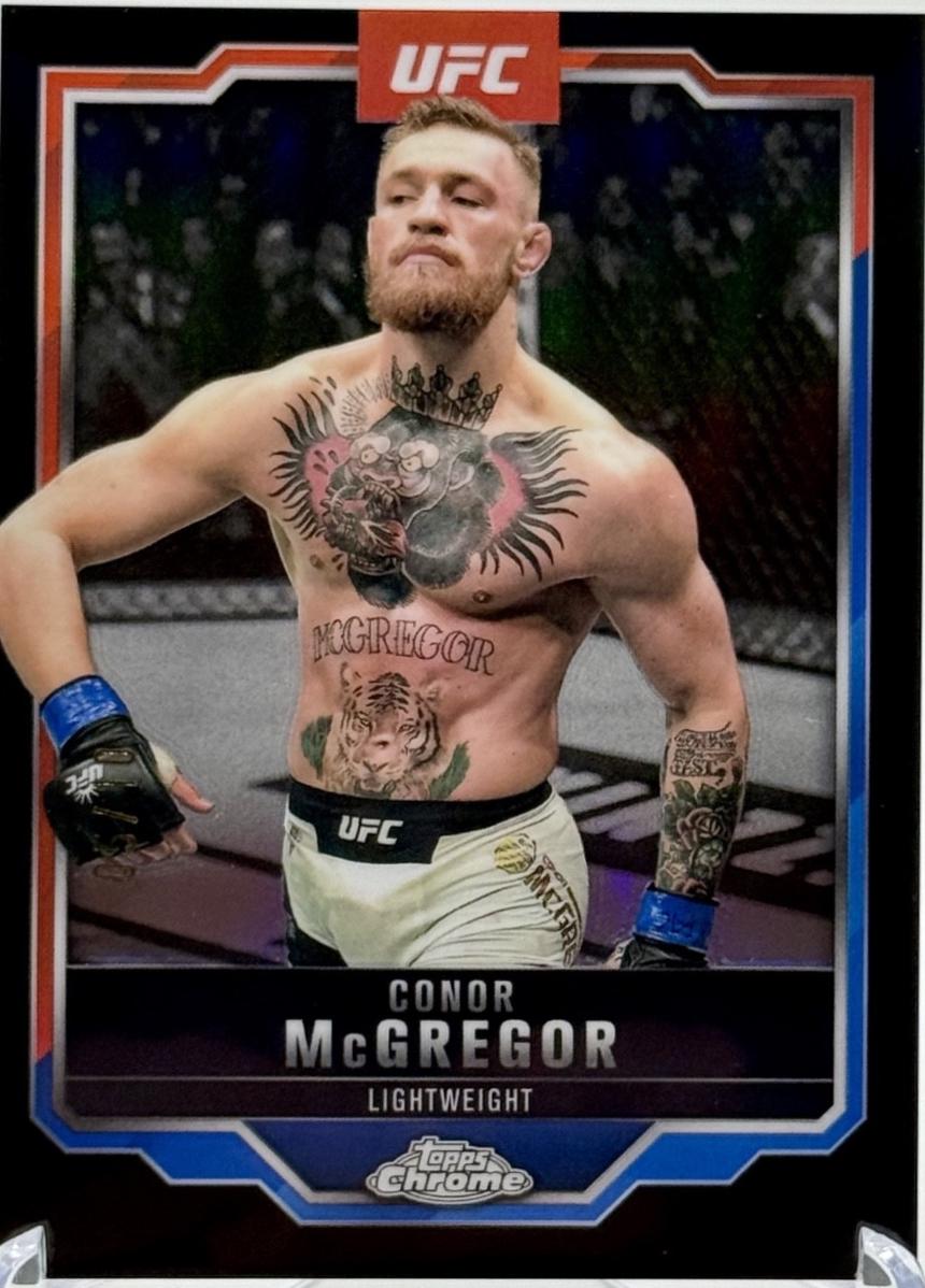 Conor McGregor 2025 Topps Chrome UFC Base #101 Black Refractor
