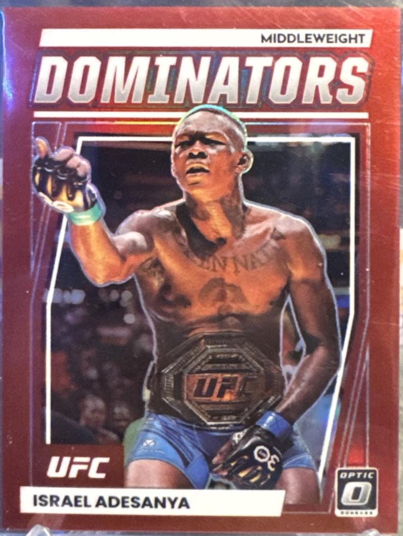 Israel Adesanya 2023 Panini Donruss Optic UFC Dominators #16 Red