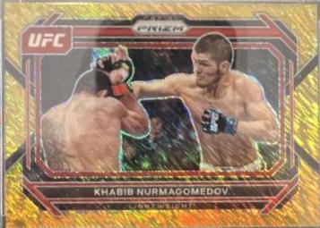 Khabib Nurmagomedov 2023 Panini Prizm UFC Base #45 Gold Shimmer