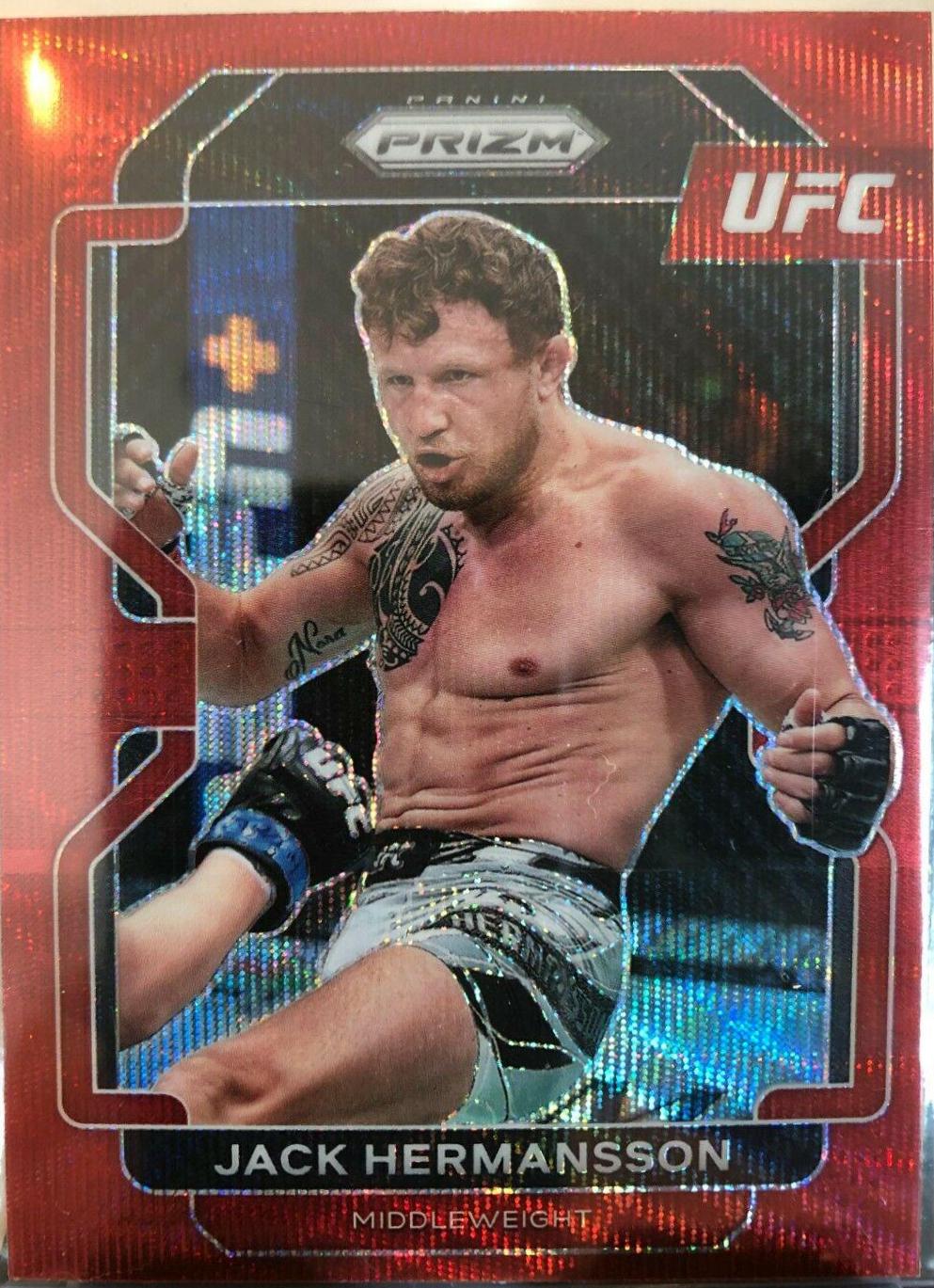 Jack Hermansson 2022 Panini Prizm UFC Base #135 Ruby Wave