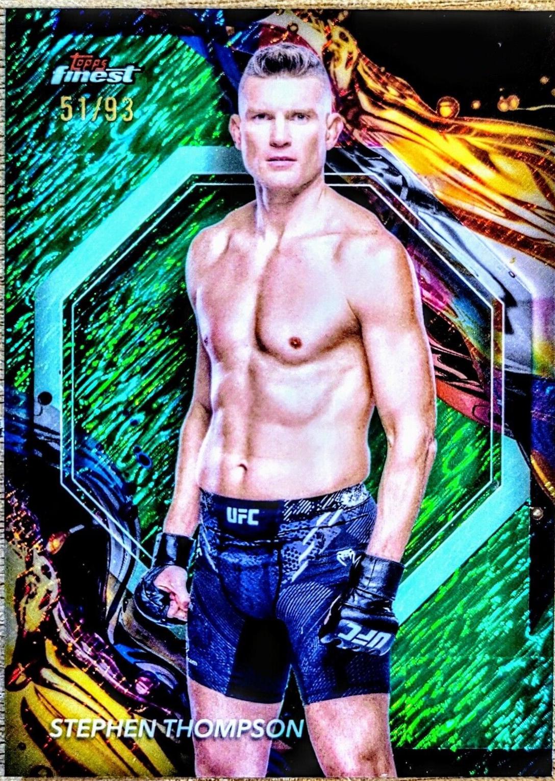 Stephen Thompson 2024 Topps Finest UFC Base Uncommon #122 Green Shimmer Refractor