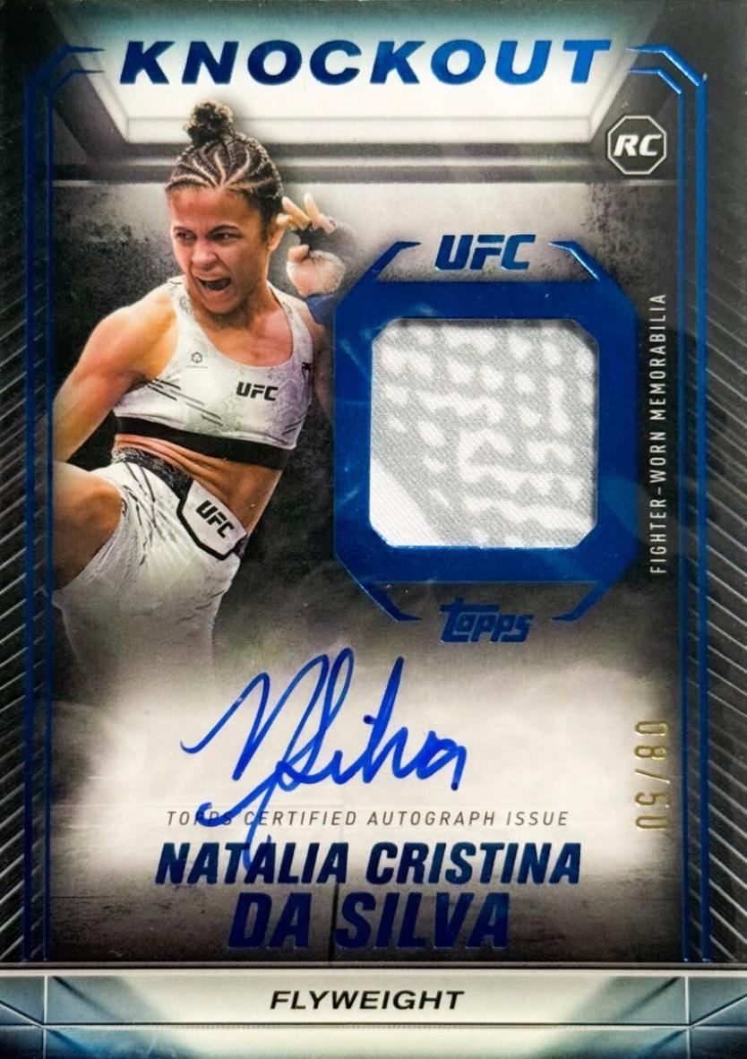 Natalia Silva 2024 Topps Knockout UFC Knockout Autograph Relics #KAR-NSA Blue