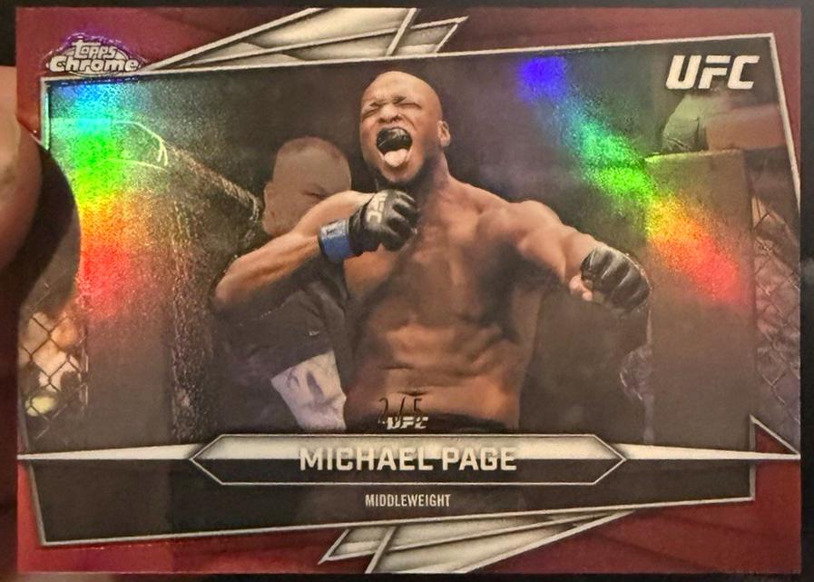Michael Page 2026 Topps Chrome UFC Base #135 Red Refractor