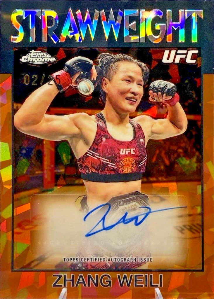 Zhang Weili 2026 Topps Chrome Sapphire UFC 1986 Topps Signatures #86S-ZW Orange Sapphire
