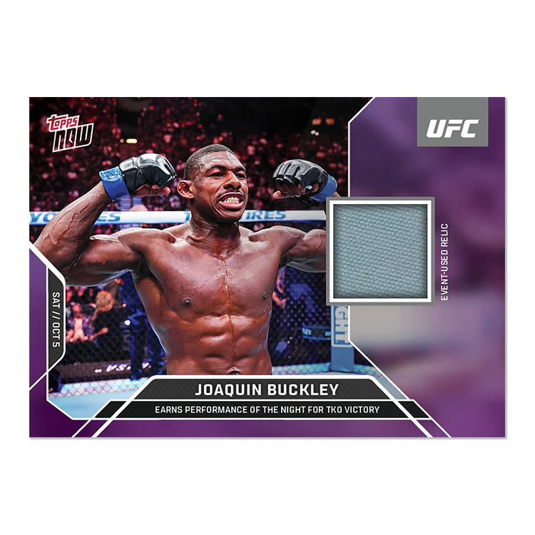 Joaquin Buckley Topps Now UFC Event-used Mat Relics #26 Purple