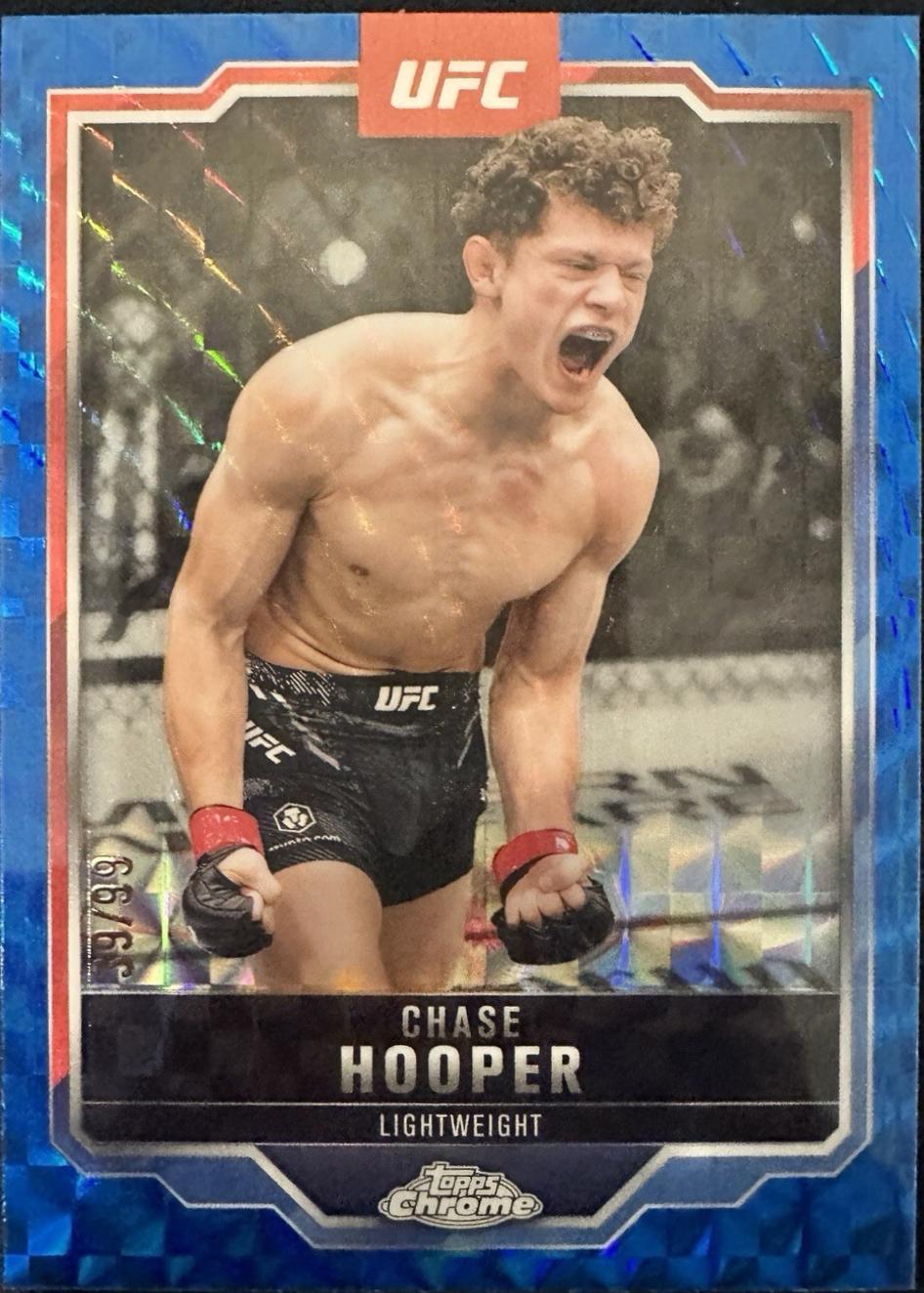 Chase Hooper 2025 Topps Chrome UFC Base #17 Blue Geometric Refractor