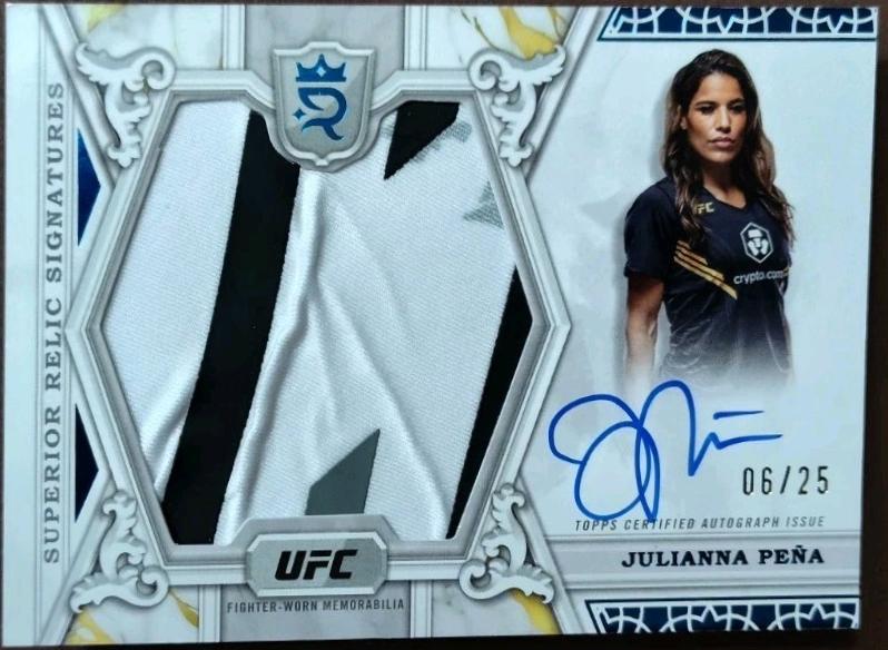 Julianna Peña 2024 Topps Royalty UFC Superior Relic Signatures #SRS-JP Blue